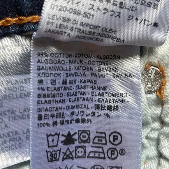 Levi's 512 Tapered Blue Stripe Side Seam Raw Hem and Sides Jeans Size 29x30 - Picture 7 of 11